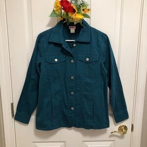 NWOT - Teal Jean Jacket with Straight Bottom